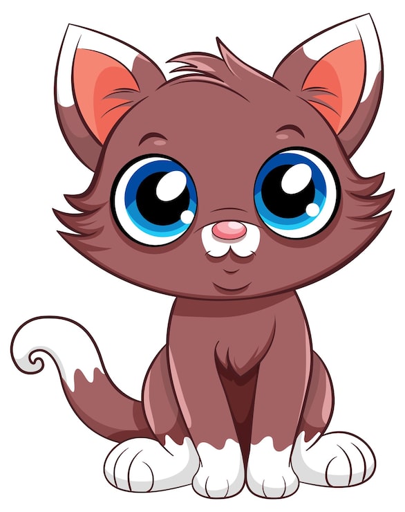 Vetor grátis pequeno personagem de desenho animado de gato bonito