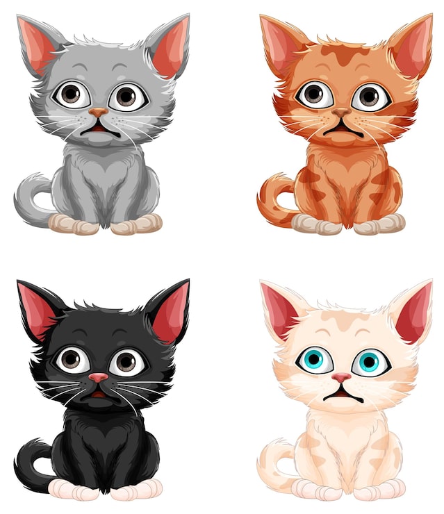 Vetor grátis personagem de desenho animado de gato bonito