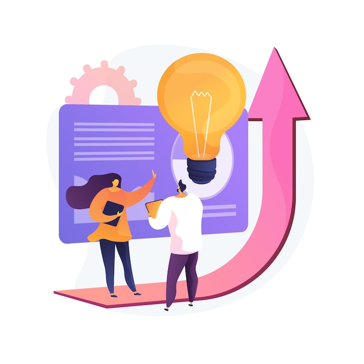 Vetor grátis plano de vendas para ilustração em vetor conceito abstrato de negócios. apresentação do plano de marketing, estratégia de negócios, previsão de lucro, meta comercial, gerenciamento de vendas, metáfora abstrata do grupo-alvo.