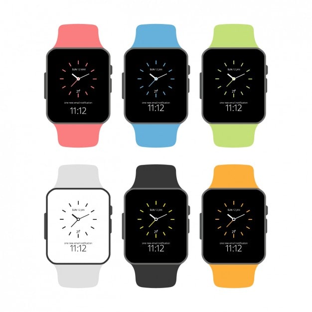 Vetor grátis plano smartwatchset