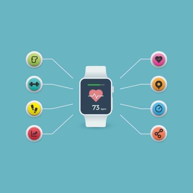 Vetor grátis projeto do fundo smartwatch