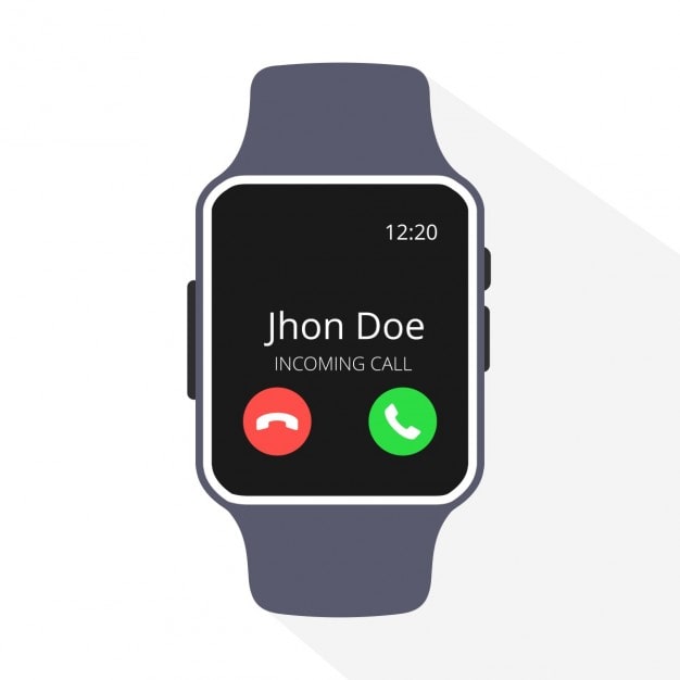 Vetor grátis smartwatch com chamada em exposição