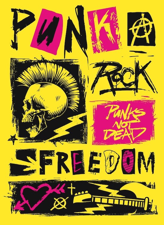 Vetor arte punk ousada de liberdade e rebelião