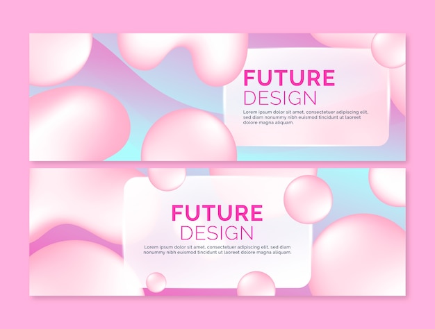 Conjunto de banner de morfismo de vidro gradiente