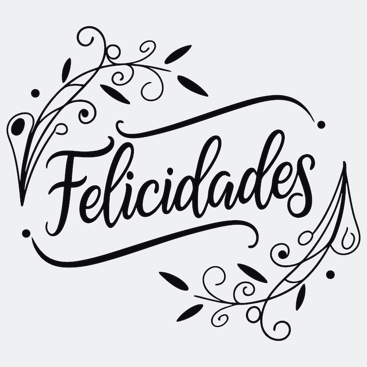 Vetor felicidades espanhol parabéns escrita elegante caligrafia tipografia de camiseta t-shirt impressão vetorial