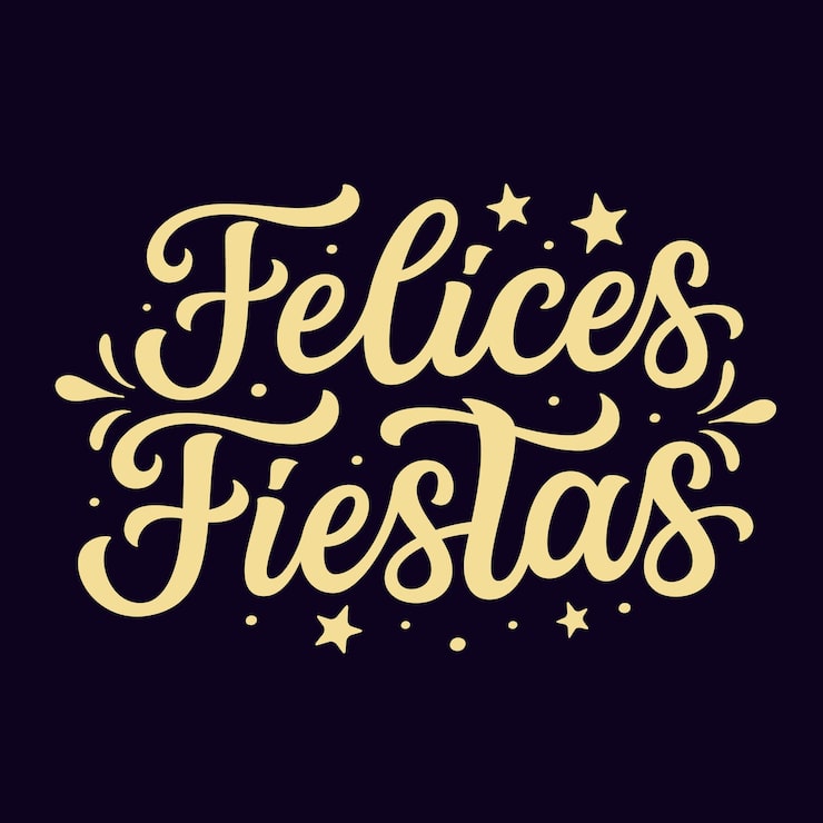 Vetor feliz feriado em espanhol letras à mão
