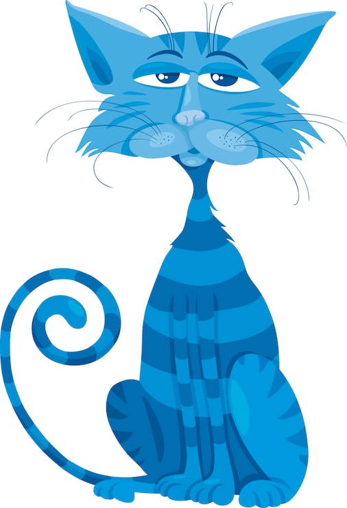 Vetor ilustração do personagem do personagem do gato azul