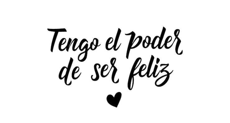 Vetor tengo el poder de ser feliz tradução em espanhol eu tenho o poder de ser feliz caligrafia de tinta preta