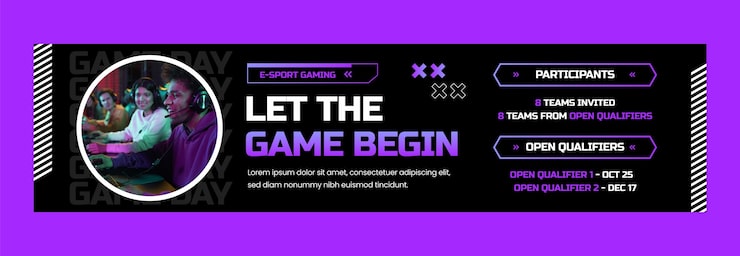 Vettore gratuito banner di contrazione del concetto di gioco a gradiente