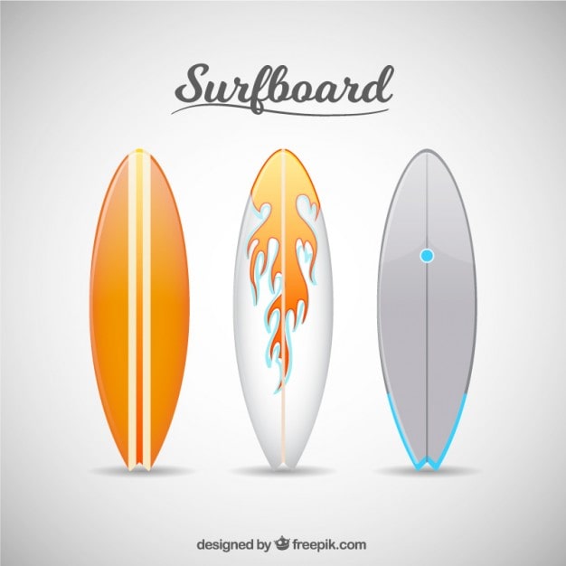 Vettore gratuito bianco e tavole da surf arancio