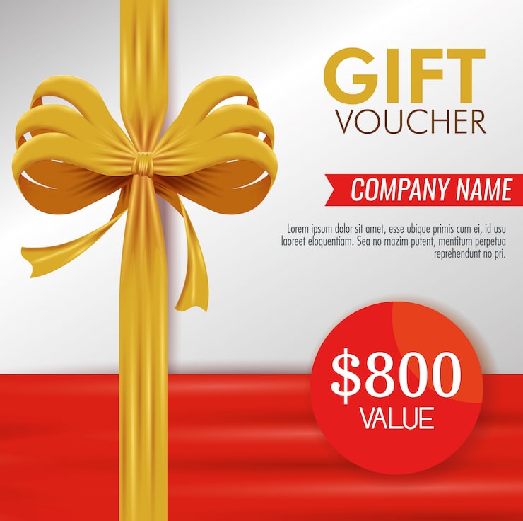 Vettore gratuito buono regalo con promozione speciale