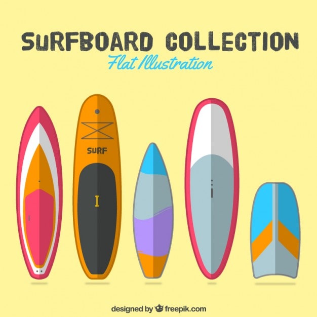 Vettore gratuito confezione da belle tavole da surf