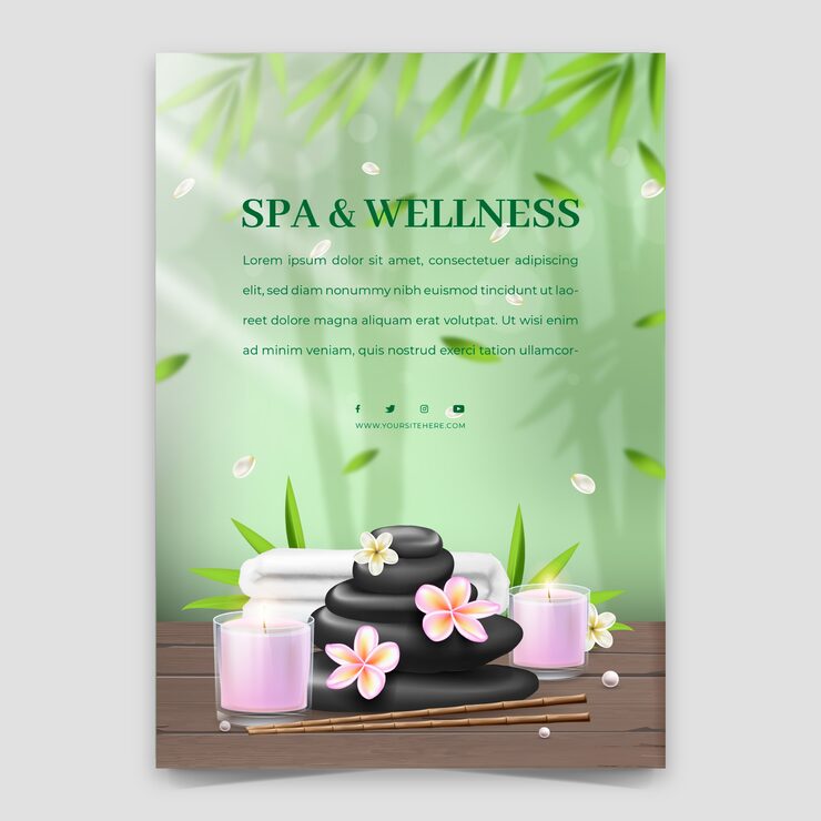 Vettore gratuito design del modello di benessere e spa