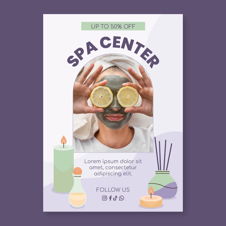 Vettore gratuito design del modello di poster benessere