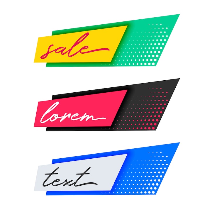 Vettore gratuito design di striscioni di tendenza alla moda