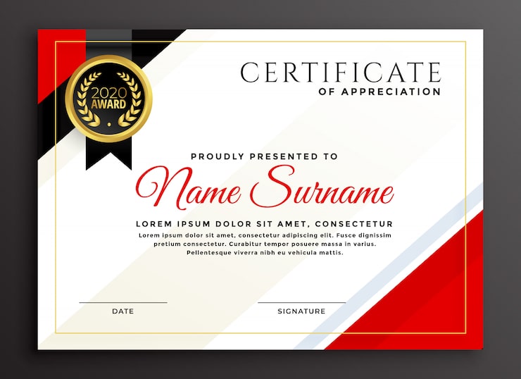 Vettore gratuito design elegante del modello di certificato di diploma