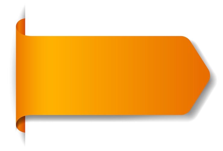 Vettore gratuito disegno di banner arancione su sfondo bianco