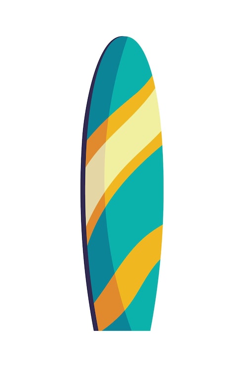 Vettore gratuito icona della tavola da surf sullo sfondo bianco