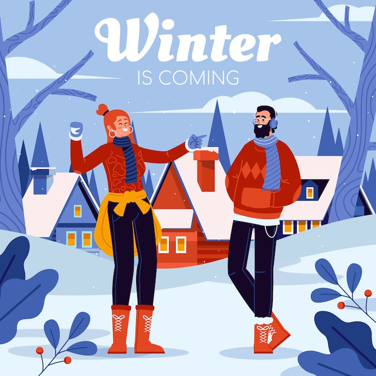 Vettore gratuito illustrazione piatta dell'inverno