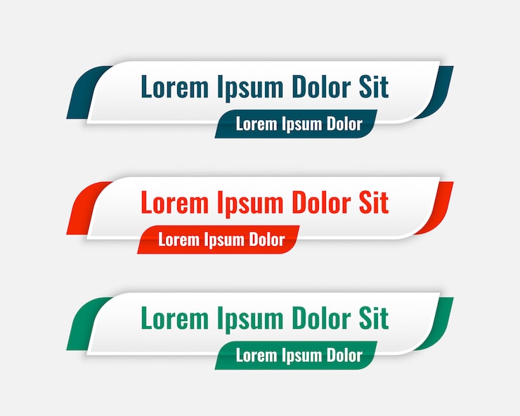 Vettore gratuito insieme di modelli di banner web inferiore di terzi