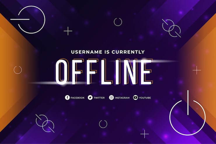 Vettore gratuito modello di banner twitch offline