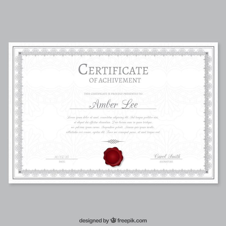 Vettore gratuito modello di certificato elegante