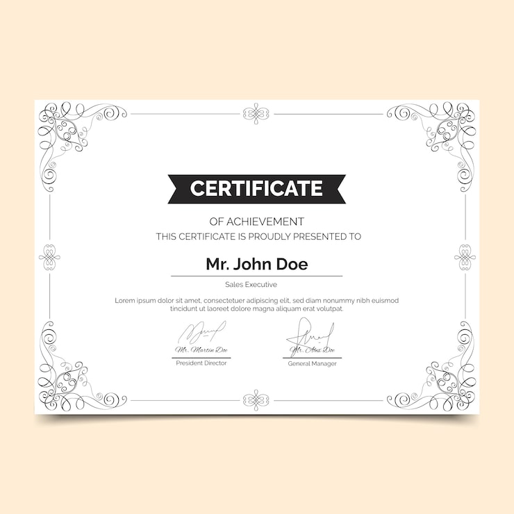 Vettore gratuito modello di certificato elegante
