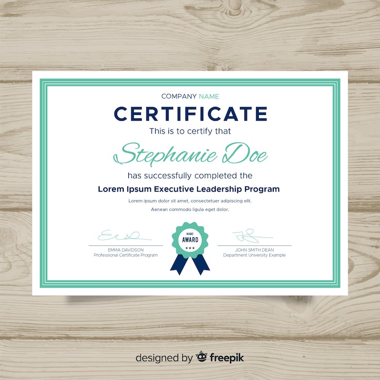 Vettore gratuito modello di certificato in design piatto