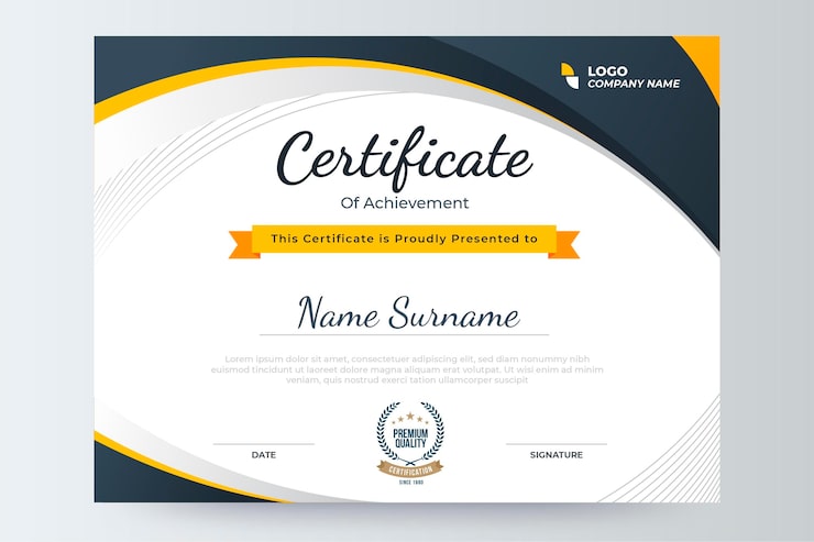 Vettore gratuito modello di certificato moderno gradiente