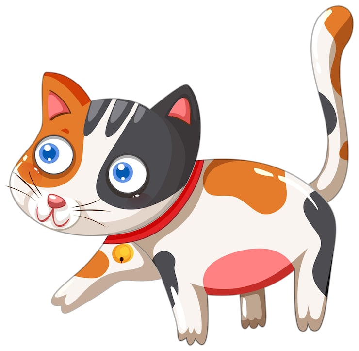 Vettore gratuito personaggio dei cartoni animati simpatico gatto