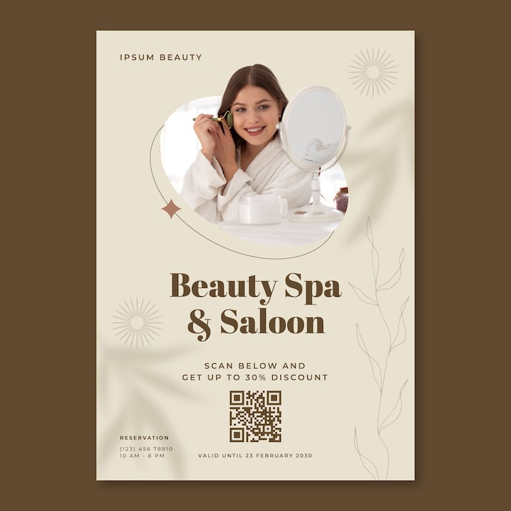 Vettore gratuito poster spa design piatto