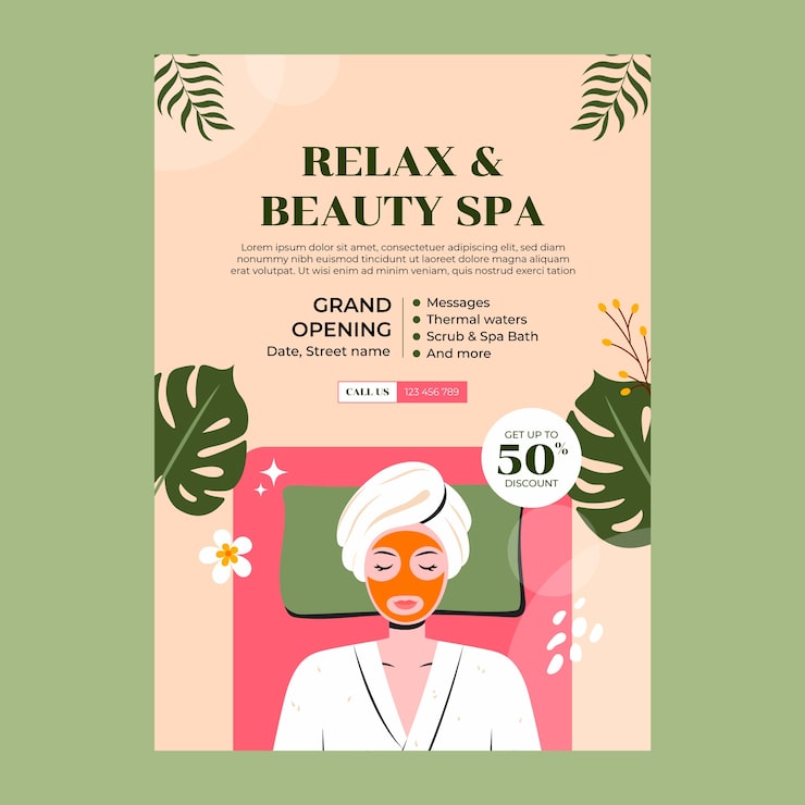 Vettore gratuito progettazione del modello spa