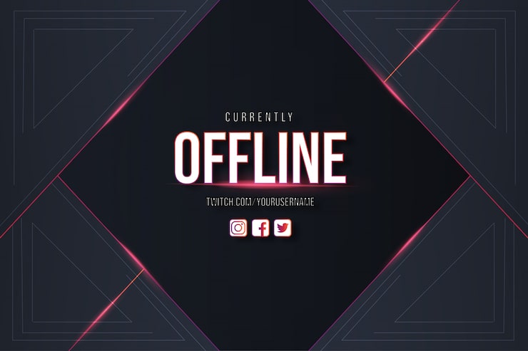 Vettore gratuito progettazione di sfondo offline twitch con sfondo moderno