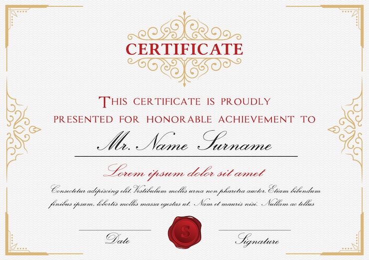 Vettore gratuito progettazione modello di certificato