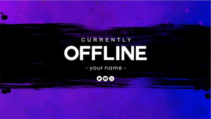Vettore attualmente twitch banner sfondo con schizzi astratti