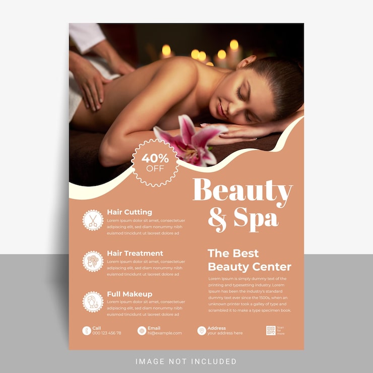 Vettore creative beauty care spa flyer vettore modello design promozione poster layout design