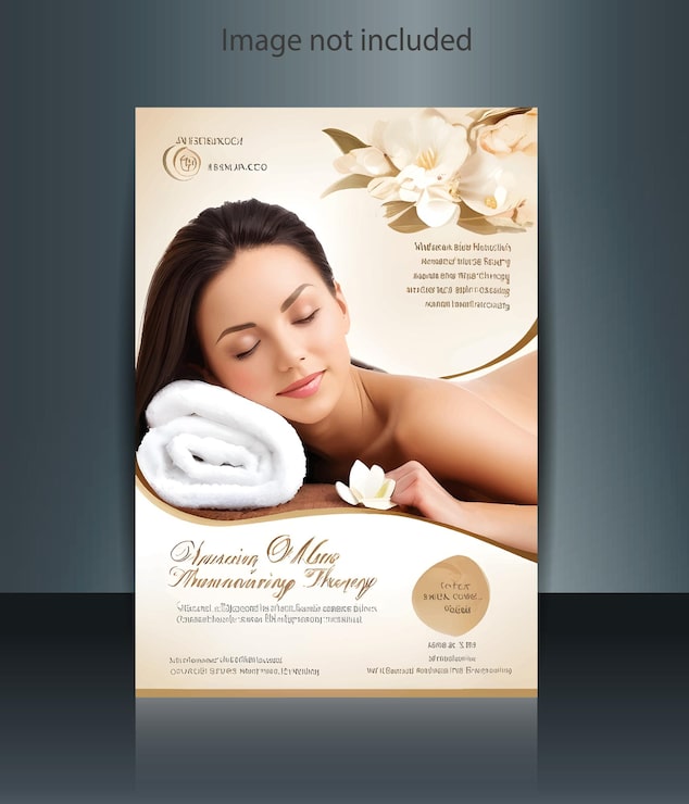Vettore disegno di volantino per la terapia tradizionale di massaggio spa femminile