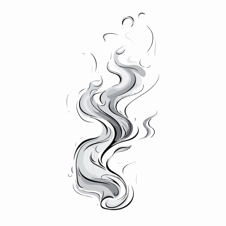 Vettore illustrazione vettoriale piatta di fumo disegno a mano di fumetti illustrativo vettoriale isolato