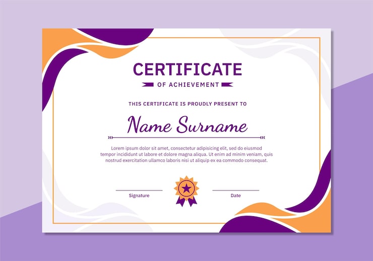 Vettore modello di certificato di design piatto moderno