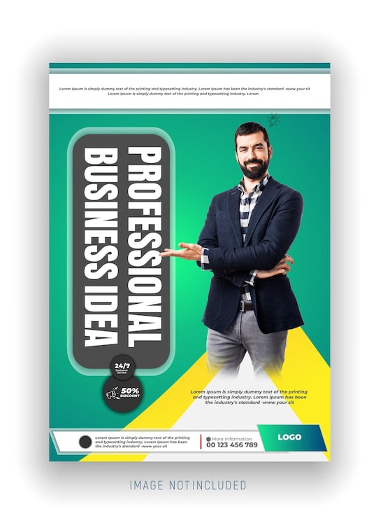 Vettore modello di volantino aziendale e banner web multiuso