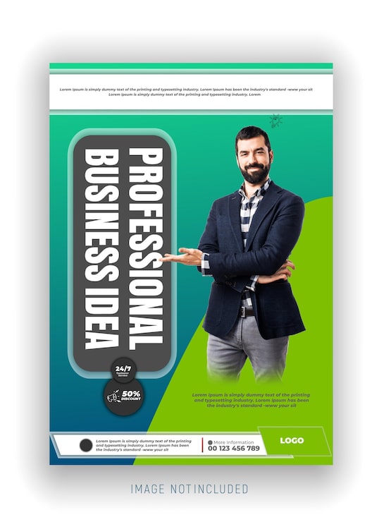 Vettore modello di volantino aziendale e banner web multiuso