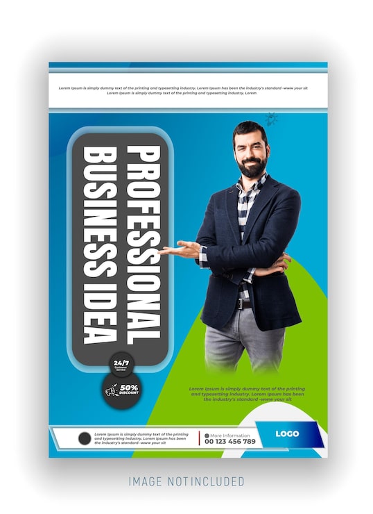 Vettore modello di volantino aziendale e banner web multiuso