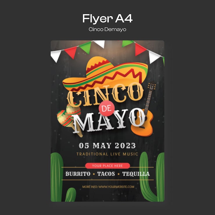 Vettore modello di volantino cinco de mayo