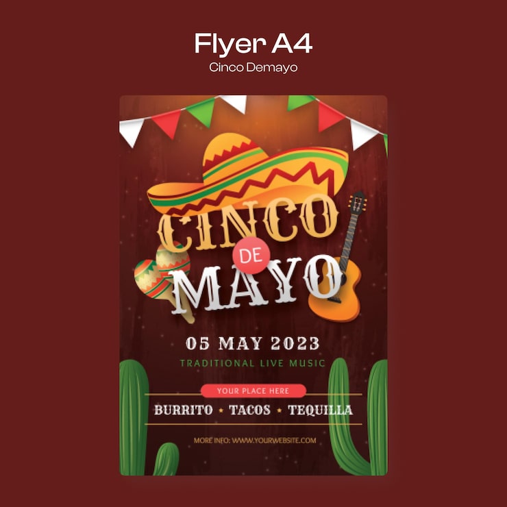 Vettore modello di volantino cinco de mayo