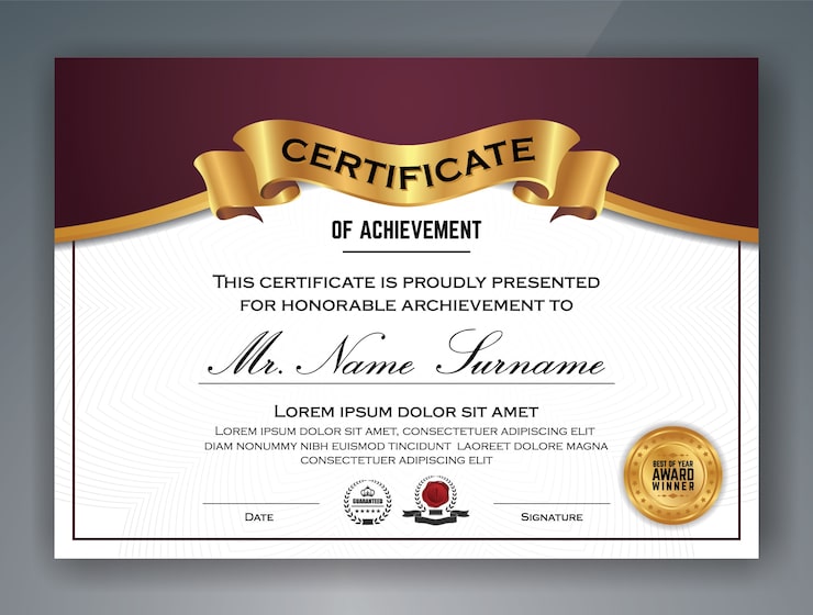 Vettore progetto di certificato multifunzionale di certificato