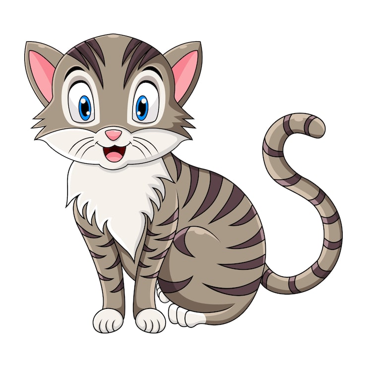 Vettore seduta di cartone animato carino gatto