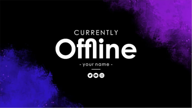Vettore sfondi twitch attualmente offline con schizzi astratti