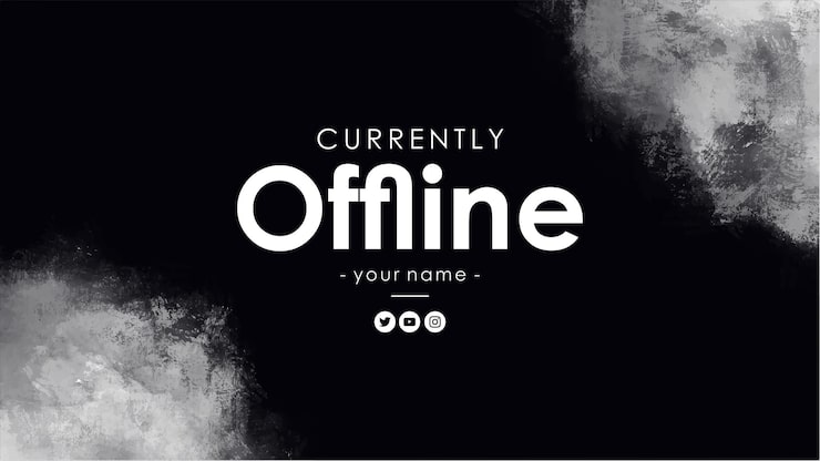 Vettore sfondi twitch attualmente offline con schizzi astratti