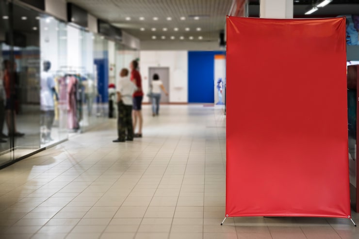 Gratis Foto leeg rood teken binnen winkelcentrum
