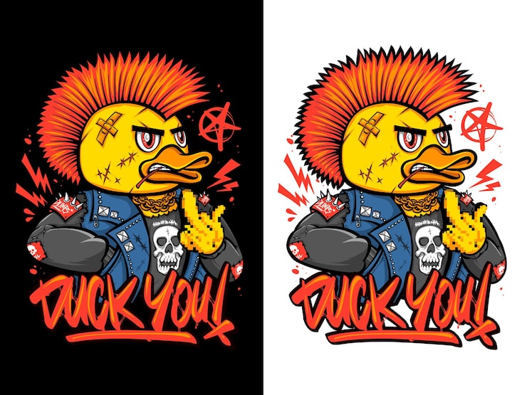 Gratis Vector eend je t-shirt ontwerp illustratie